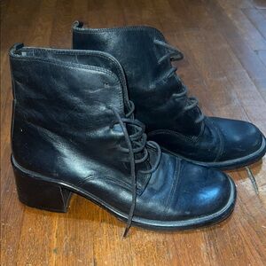 Black Leather Ankle Boots